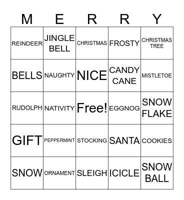 CHRISTMAS  Bingo Card