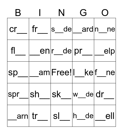 y,y=i bingo Card