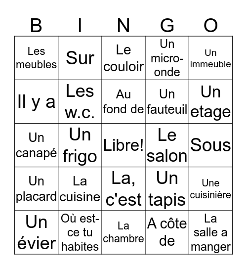 J'ai Gangé 7AA Bingo Card
