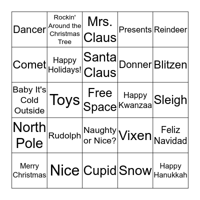 Christmas Bingo Card