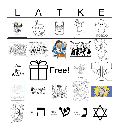 Chanukah Bingo Card