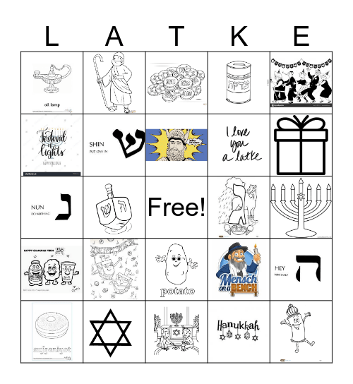 Chanukah Bingo Card