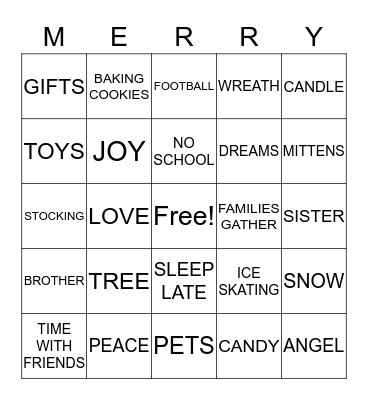 CHRISTMAS Bingo Card