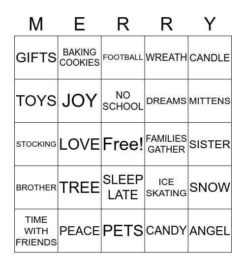 CHRISTMAS Bingo Card