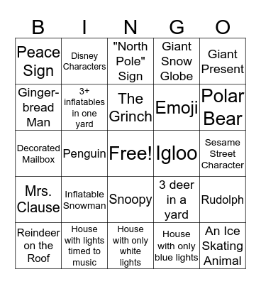 Omaha Lights Tour Bingo! Bingo Card