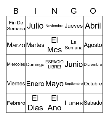 Calendario Bingo Card