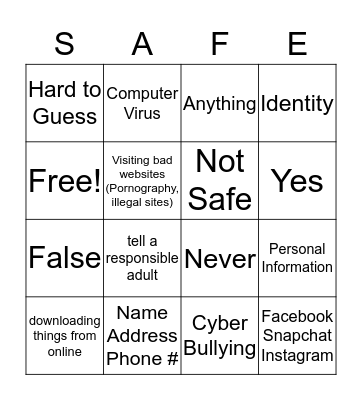 Cyber Bingo Card