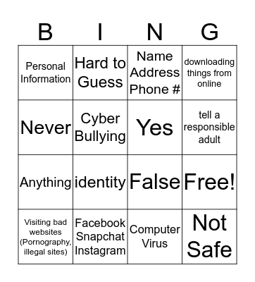 Cyber Bingo Card
