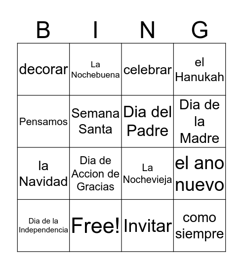 Capitulo 9 Bingo Card