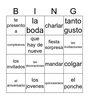 Capitulo 9 Bingo Card