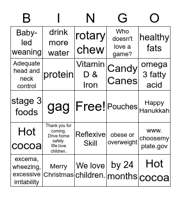 CHEW ON THIS Bingo Card