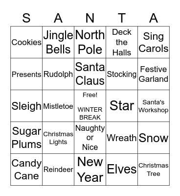 CHRISTMAS TIME Bingo Card