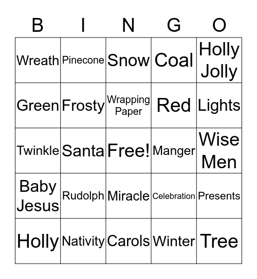 Christmas Bingo Card