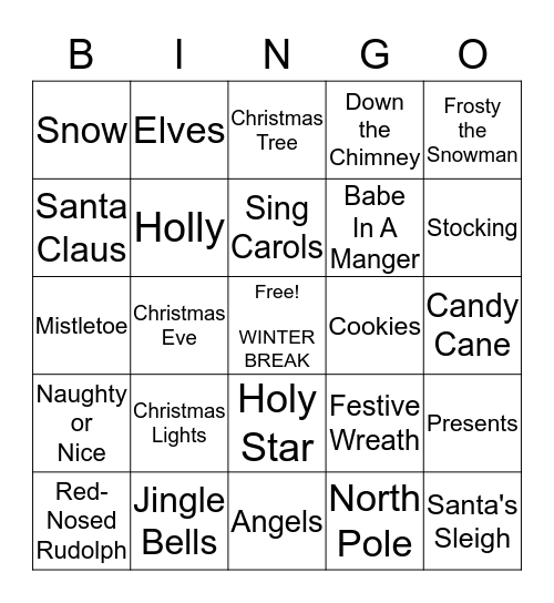 CHRISTMAS TIME Bingo Card