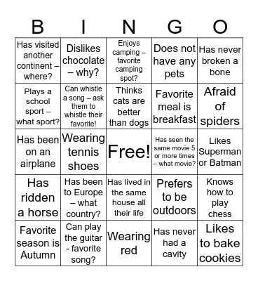 AdopTween Bingo Card