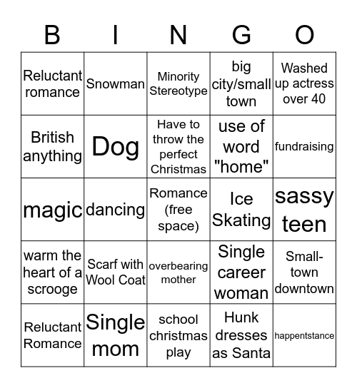 Lifetime Christmas Bingo Card