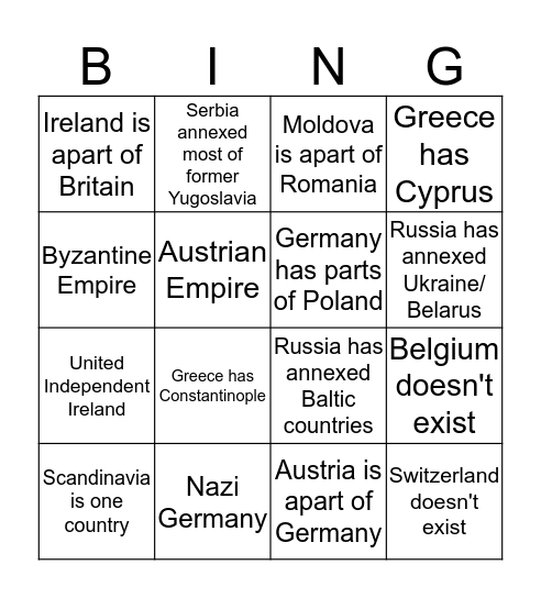 >i made a epiccc map Bingo Card