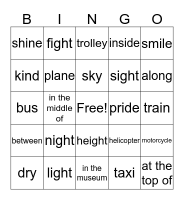 Family 3 Unit 11 words and dipthong Bingo Card