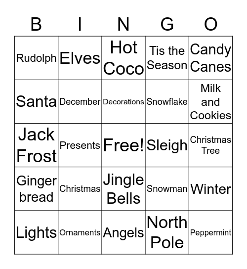 Christmas Bingo!!! Bingo Card