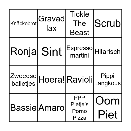 Zweedse balletjes bingø Bingo Card