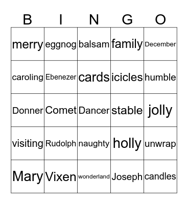 Chrismas at Saints Bingo Card