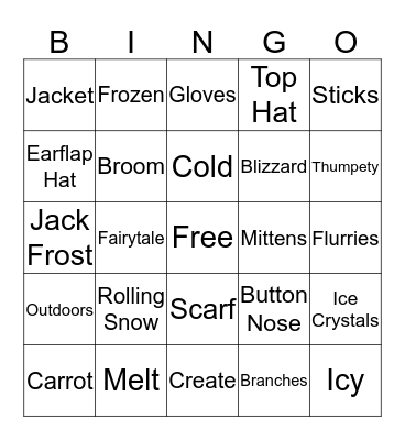 Snowman Bingo Card