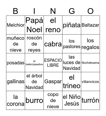 LAS NAVIDADES Bingo Card