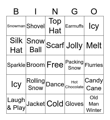 Snowman Bingo Card