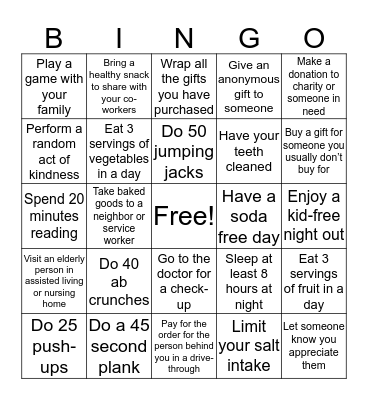 USD 431 FITNESS CHALLENGE WEEK 6 Bingo Card