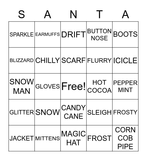 CHRISTMAS BINGO Card