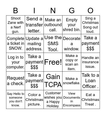 Loan Servicing Bingo  Bingo Card