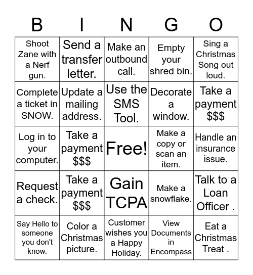 Loan Servicing Bingo  Bingo Card