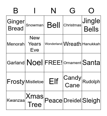 HOLIDAY BINGO Card