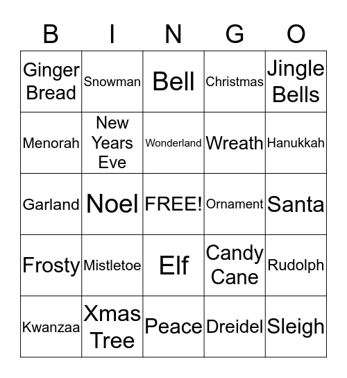 HOLIDAY BINGO Card