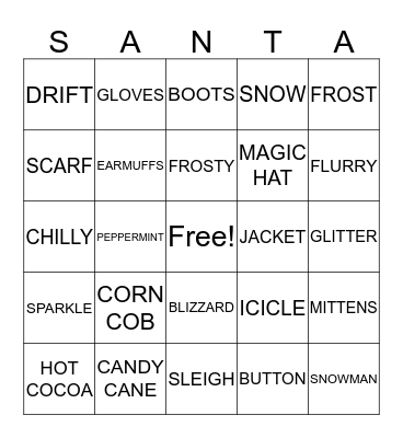 CHRISTMAS BINGO Card
