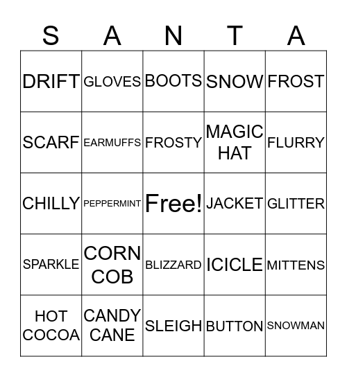 CHRISTMAS BINGO Card