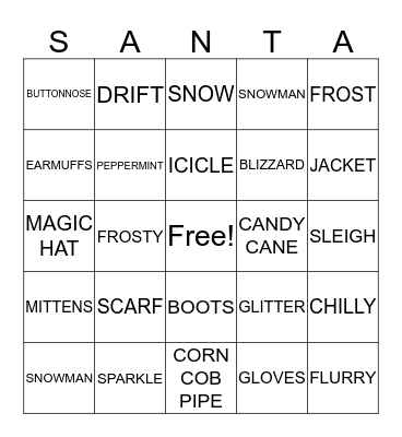 CHRISTMAS BINGO Card