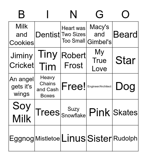 Holiday Trivia Bingo  Bingo Card