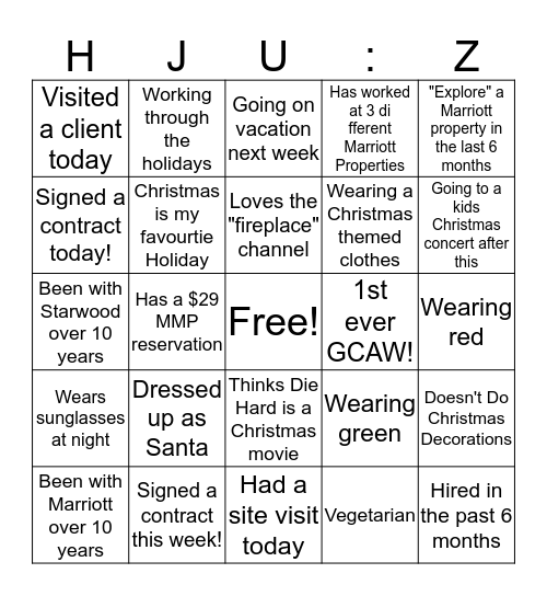 GCAW Wrap Up Bingo Card