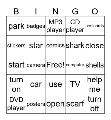 Can you help me, please? Bingo Card