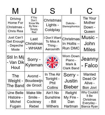 Jozef Top 2000 Quiz #10 Bingo Card