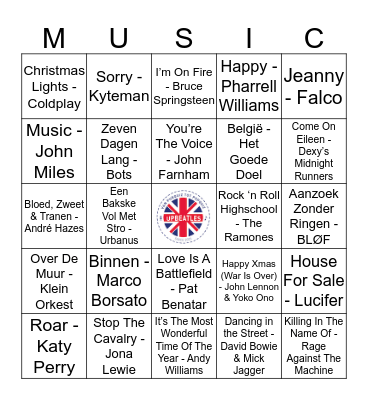 Jozef Top 2000 Quiz #12 Bingo Card