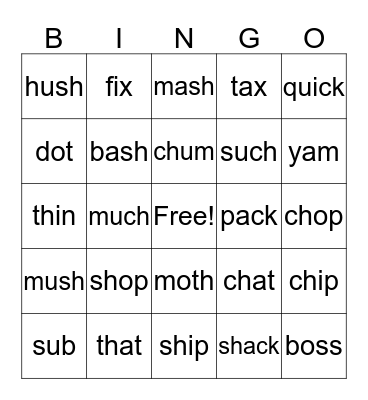 Seth Bingo Card