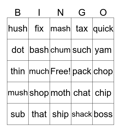 Seth Bingo Card