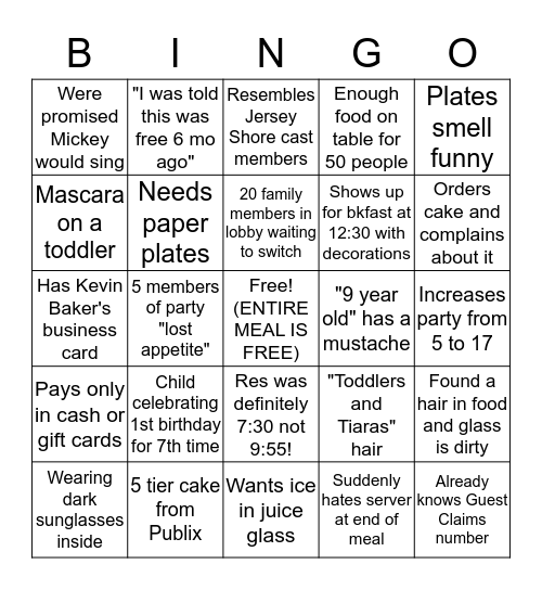 Travelers Bingo Card