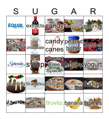 Holiday Sugar Bingo Card