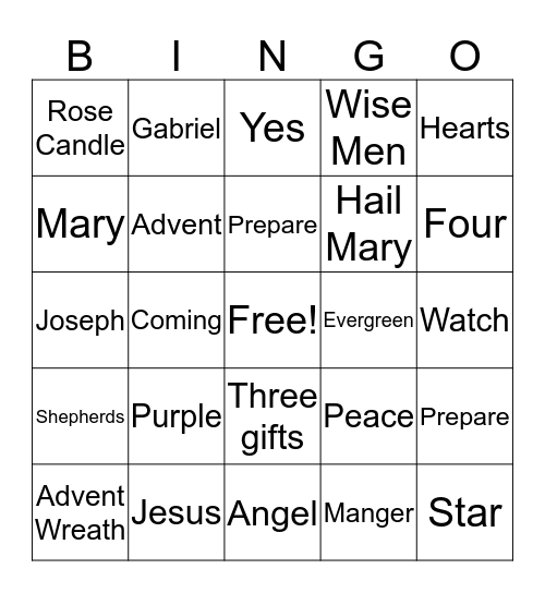 Advent/Christmas Bingo Card