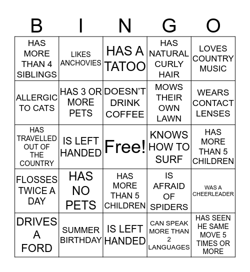 CHRISTMAS BINGO Card