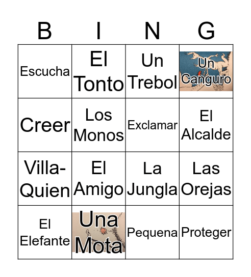 Horton Hears a Who Vocab Bingo Card