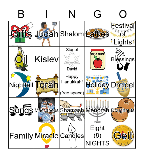 Hanukkah Bingo! Bingo Card